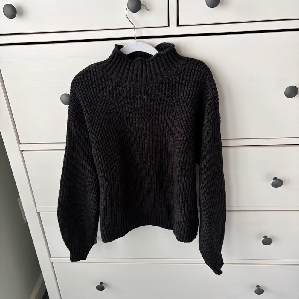 bp Black Ribbed Turtleneck Sweater